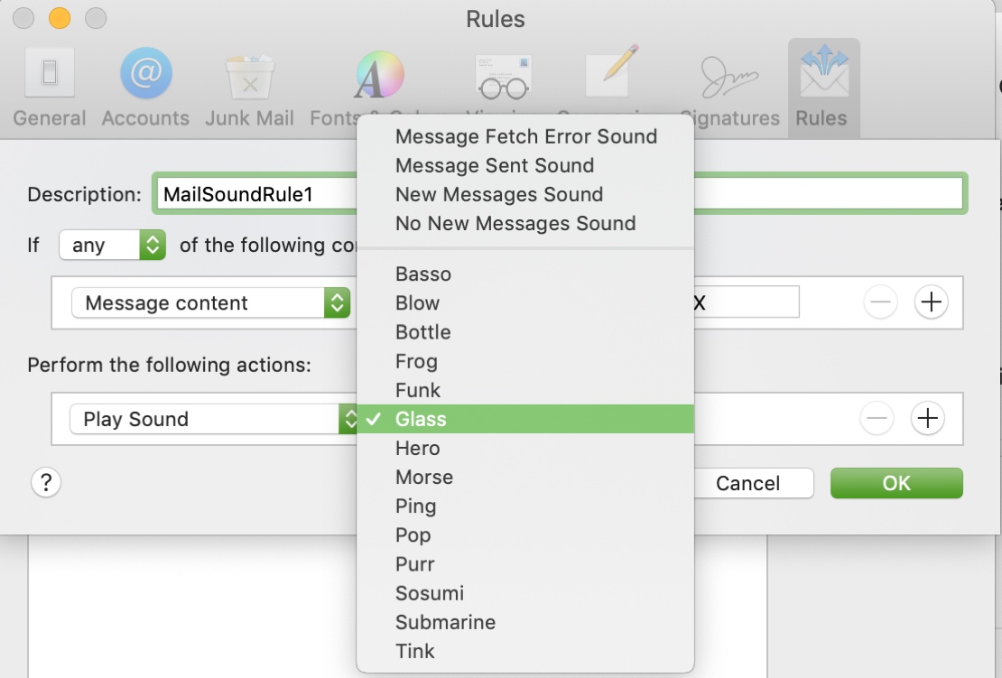 get notifications sound for email on mac